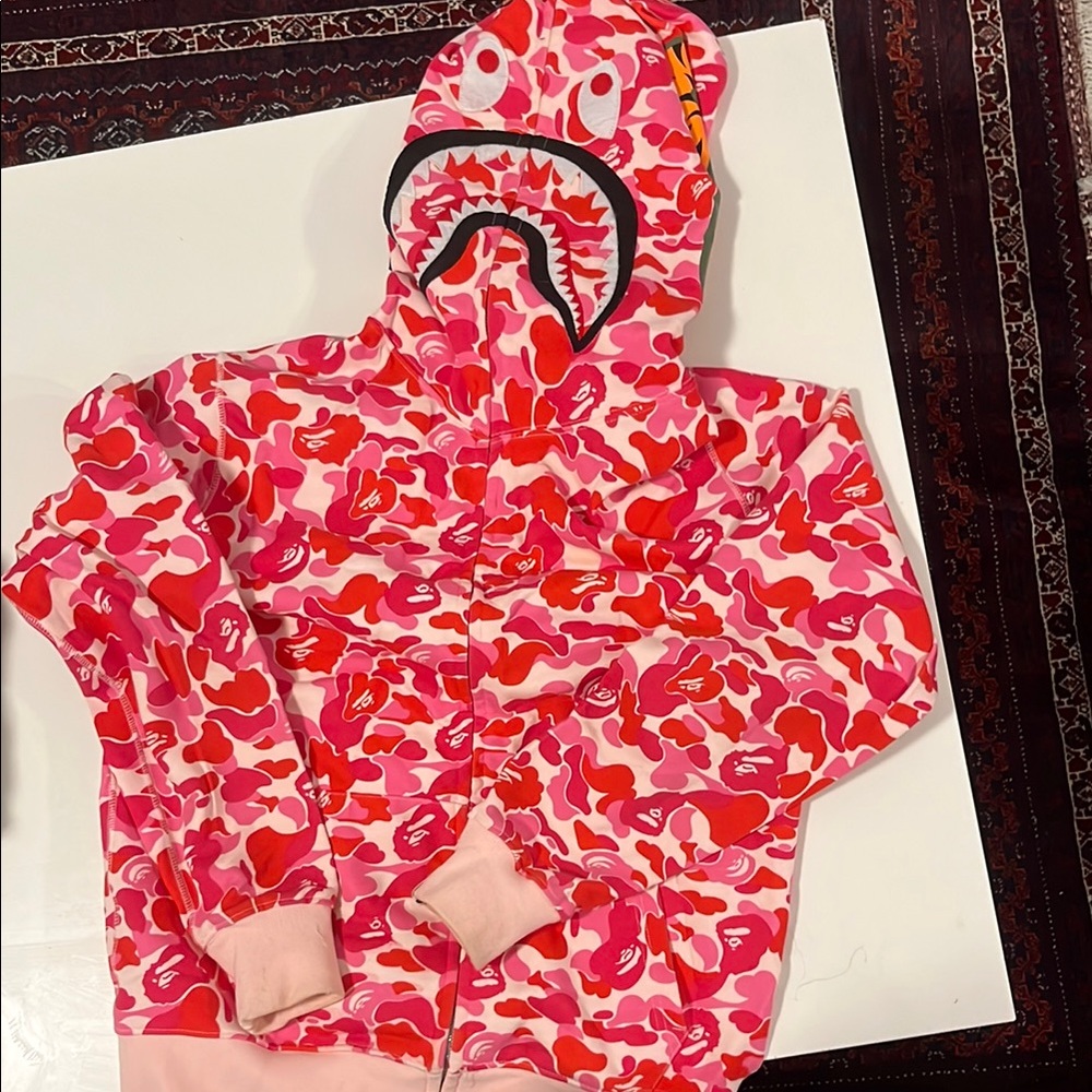 Bape Pink Camo Shark Hoodie
